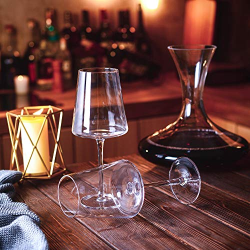 Amisglass Copas de Vino, Copa de Vino Blanco Crtistal de Primera Calidad sin Plomo, Juego 6 Piezas Uso en Casa, Restaurante y en Fiestas | Apto para Microondas y Lavavajillas - 500 ml