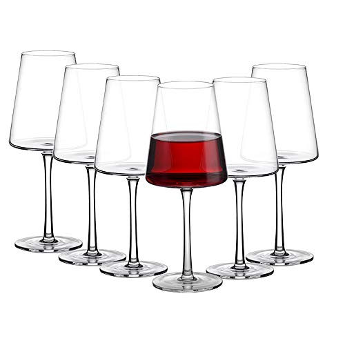 Amisglass Copas de Vino, Copa de Vino Blanco Crtistal de Primera Calidad sin Plomo, Juego 6 Piezas Uso en Casa, Restaurante y en Fiestas | Apto para Microondas y Lavavajillas - 500 ml