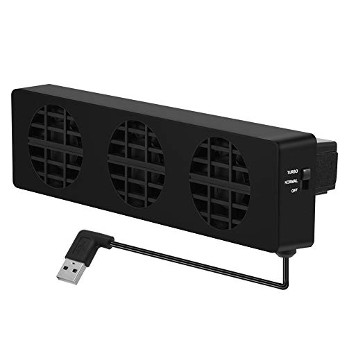 AMONIDA Ventilador de refrigeración USB Base Soporte Dock Cooler Holder Soporte para Nintendo Switch NS Console, 3 Ventiladores de refrigeración