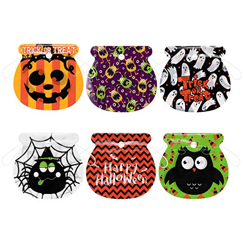 Amosfun Bolsas de Dulces con cordón de Halloween Bolsas de Regalo con Truco o Trato Bolsas de Cordones para niños, niñas y niños Favores de la Fiesta de Halloween Suministros 72PCS