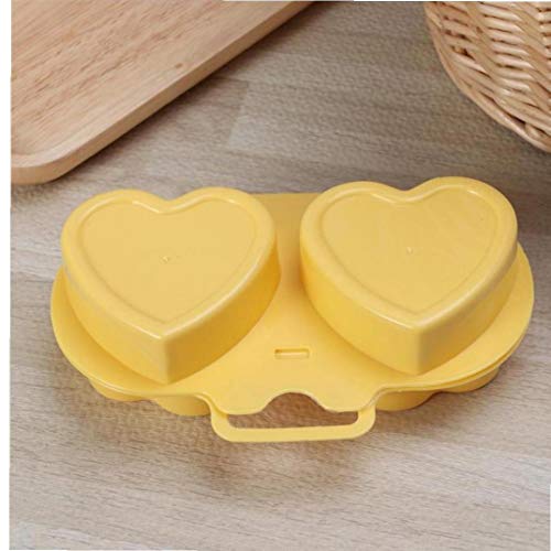 Amoyer Microondas para cocinar Huevos Flor del corazón en Forma de Huevo Gadgets de Cocina de Silicona Huevos fritos Horno (+ Flores del corazón, Amarillo)