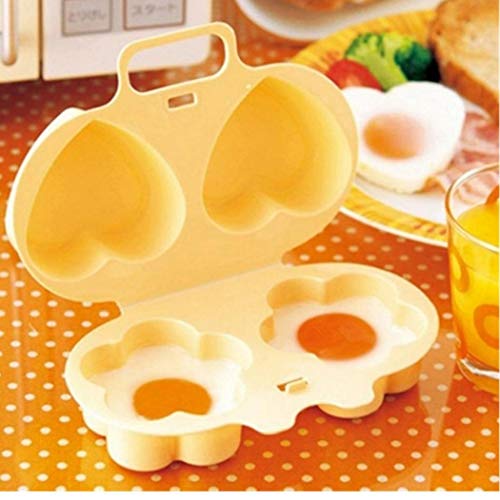 AMOYER Microondas para Cocinar Huevos Huevo Vapor del Molde En Forma De Corazón Herramientas De La Flor del Huevo De Silicona Tortilla Horno De Cocción De Tortas