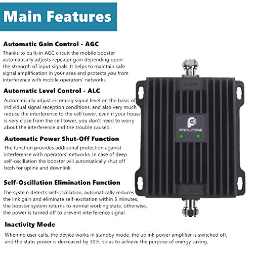 Amplificador de Señal Móvil LTE 4G 3G Datos gsm 2G Llamadas para Área Rural, Urbanas, Casa, Oficina - Amplificador de Cobertura Móvil de 900MHz 1800MHz - Compatible con Todos los Teléfonos Móviles