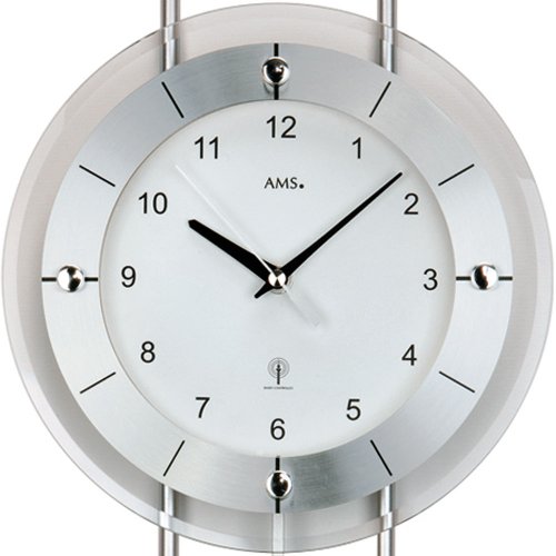 AMS Reloj de pared 5254 Radio con colgante cristal mineral aluminio frontal maduro