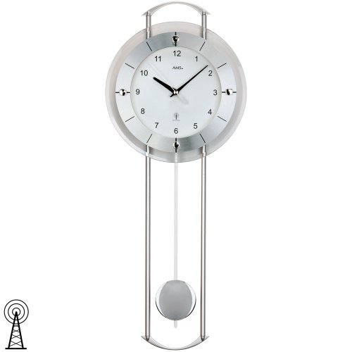 AMS Reloj de pared 5254 Radio con colgante cristal mineral aluminio frontal maduro