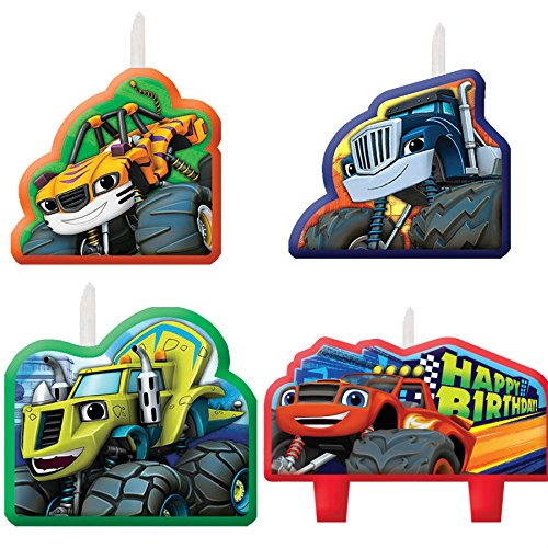 Amscan 171582 Blaze and the Monster Machines - Velas de cumpleaños (4 unidades)