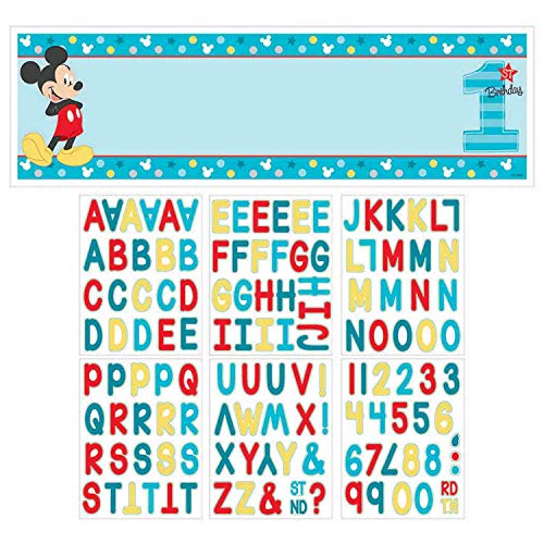 Amscan International- Adornos, Color Mickey Fun One pl gnt pers Banner (120245)