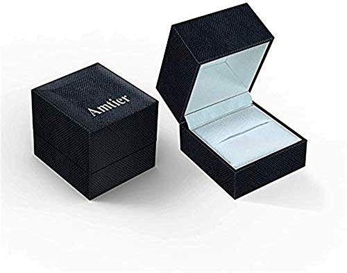 Amtier Anillos Pareja Anillos de Acero Inoxidable para Pareja Anillos de Boda Grabado Anillo para Hombre,Mujer 25mm con Caja de Regalo