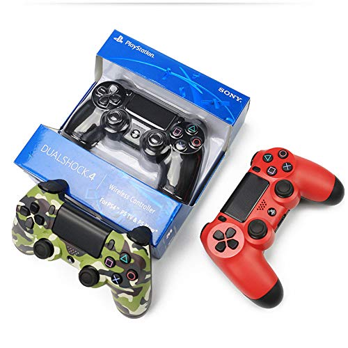 AMXQ Mando de Juegos Inalámbrico Botón de Copo de Nieve Bluetooth PS4 Dual Vibration Gamepad Playstation 4 52414879,Gold