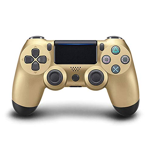 AMXQ Mando de Juegos Inalámbrico Botón de Copo de Nieve Bluetooth PS4 Dual Vibration Gamepad Playstation 4 52414879,Gold