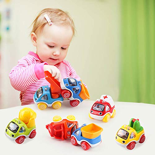 Amy & Benton Juguete Coches,Vehículos Camiones De Juguete, 6PCS Tire hacia Atrás el Coche de Juguetes para Niños Niñas