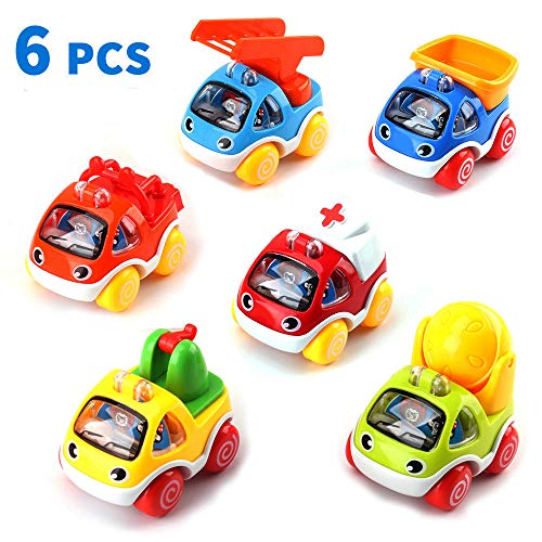 Amy & Benton Juguete Coches,Vehículos Camiones De Juguete, 6PCS Tire hacia Atrás el Coche de Juguetes para Niños Niñas