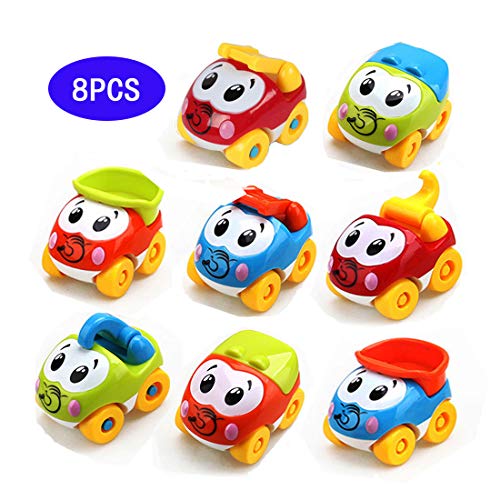 Amy&Benton Juguete De Coches para bebé 1 2 3 años, 8PCS Vehículos De Camiones para niños y niñas de Infantiles