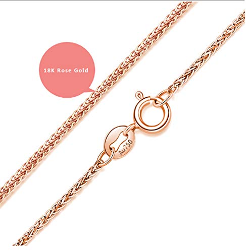 AnazoZ 18K Oro Rosa Colgante Mujer Oro Rosa Colgante Mujer Cadena de Trigo