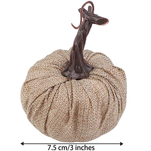 Aneco - Juego de 12 calabazas artificiales de tela escocesa para decoración de otoño o fiesta de cosecha de acción de gracias o decoración de Halloween, 3.54 pulgadas