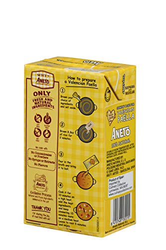 Aneto 100% Natural - Caldo para Paella Valenciana- caja de 6 unidades de 1 litro