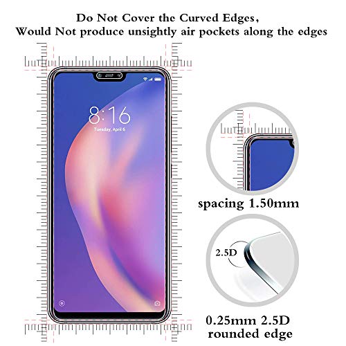 ANEWSIR [2 Pack Protector de Pantalla para Xiaomi Mi 8 Lite, Cristal Templado Xiaomi Mi 8 Lite,Vidrio Templado Protector Xiaomi Mi 8 Lite [9H Dureza] [Ultra-Transparente] [Resistente a Arañazos]