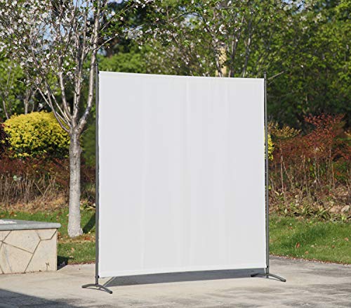 Angel Living Biombo Grande de 1 Panel, Decoración Elegante, Separador de Ambientes Plegable, Divisor de Habitaciones, 163X180 cm (Blanco)