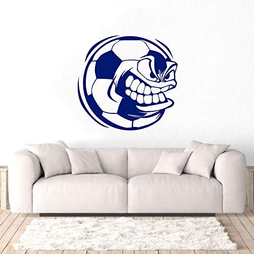 Angry Football Wall Art Decal fútbol Deportes Pegatinas Sala de Estar Familiar decoración de la habitación de los niños extraíble 57X53cm