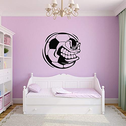 Angry Football Wall Art Decal fútbol Deportes Pegatinas Sala de Estar Familiar decoración de la habitación de los niños extraíble 57X53cm