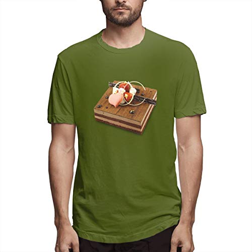 angwenkuanku Camisa Día de la Madre Cartel Pastel Publicidad Cuadrado Fresa Pastel de Chocolate Abffcd Camiseta Casual de algodón para Hombre