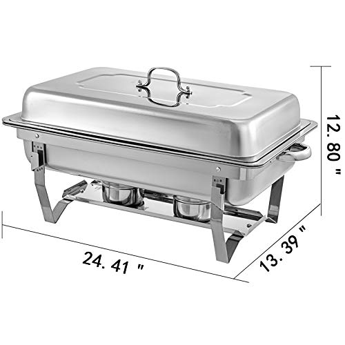 Anhon Calentador Buffet de Acero Inoxidable 9L Quart Electrico Calentador Buffet con Bandeja de Agua Estufa Acero Inoxidable Bandeja de Comida para Buffet Hotel y Supermercado etc