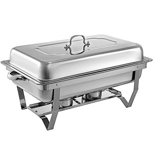 Anhon Calentador Buffet de Acero Inoxidable 9L Quart Electrico Calentador Buffet con Bandeja de Agua Estufa Acero Inoxidable Bandeja de Comida para Buffet Hotel y Supermercado etc