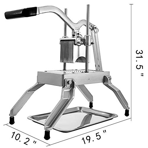 Anhon Cortadora Comercial de Verduras 0.64 CM Cortadora de Verduras Industrial Cortadora Vegetal Comercial Cortador para Verduras en Rodajas Cortador Manual de Frutas y Verduras