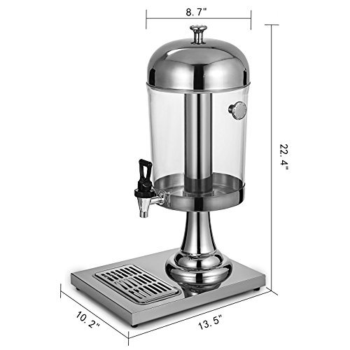 Anhon Dispensador de la Bebida con el Acero Inoxidable 8L Dispensador de Bebidas para Jugo de Bebidas la Máquina Anti-escaldado Máquina de Bebidas frías para Hotel Buffet Ice Tea