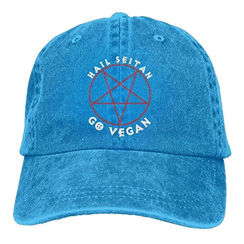 ANIDOG Sacos de Bolsa Hail Seitan Go Vegan Sombrero de Vaquero Adulto Gorra de béisbol Diseño atlético Ajustable Sombrero de Moda para Hombres y Mujeres