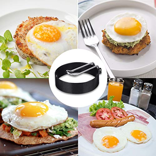 Anillo de Huevo, Egg Rings, Anillos de huevo antiadherentes, 4 pcs Inoxidable Tortilla de Cocina de Molde Antiadherente Molde de Huevo Frito Herramienta de cocción para Muffins de Huevo/panqueques