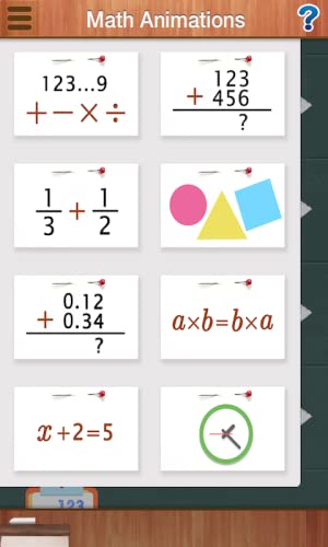 Animaciones matemáticas (Primaria 6-12 años): Incluye números, decimales, fracciones, suma, resta, multiplicación, división, geometría(Área y perímetro del romboide, triángulo, trapecio) y álgebra. 1er, 2do, 3er, 4to, 5to y 6to Grado.