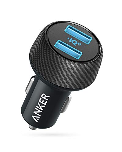 Anker Cargador de coche, 30 W Dual USB Adaptador de coche PowerDrive Velocidad 2 PowerIQ 2.0 iPhone Xs/Xs Max/XR/X/8/7/6s Plus, iPad Pro/Air 2/Mini, Galaxy S9/S8/S7/S6 Edge, LG, Nexus, HTC More