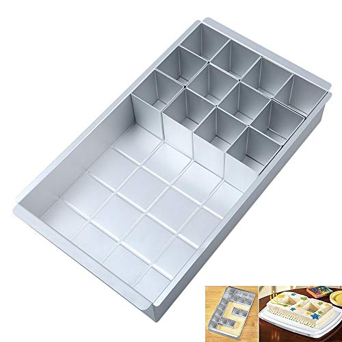 Anokay aluminio Bandeja de horno rectangular Torta bandeja ajustable antiadherente para grandes letras alfabeto números DIY bicarbonato formas set cortadores boda bautizo cumpleaños