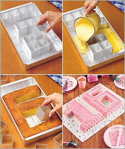 Anokay aluminio Bandeja de horno rectangular Torta bandeja ajustable antiadherente para grandes letras alfabeto números DIY bicarbonato formas set cortadores boda bautizo cumpleaños