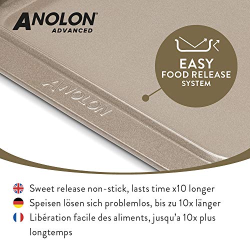 Anolon Advanced 2 bandejas para Horno, bandejas de Acero Antiadherente de Calidad, bandejas de Cocina aptas para el lavavajillas, Set de Acero al Carbono con garantía de por Vida