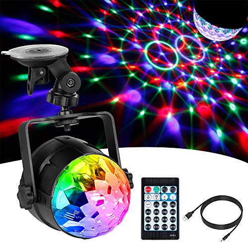 Anpro 15 Colores Luces Discoteca Giratoria,Bola LED de Discoteca,Disco Luz USB, Controlada por Control Remoto,Lámpara Decorada para Fiesta,Bar,Boda,Navidad,Coche,Festival, Cumpleaños