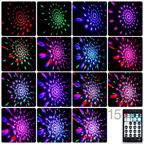 Anpro 15 Colores Luces Discoteca Giratoria,Bola LED de Discoteca,Disco Luz USB, Controlada por Control Remoto,Lámpara Decorada para Fiesta,Bar,Boda,Navidad,Coche,Festival, Cumpleaños