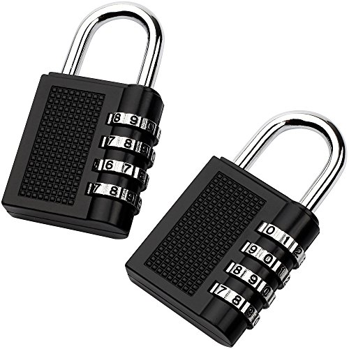 Anpro 2 Piezas Candado de Seguridad en 7.9cm* 4cm con Combinación 4-Dígitos Ideal para Puerta de Verja, Lockers, Maleta de Equipaje,Cerraduras de Equipaje, Archivadores, Caja de Herramientas