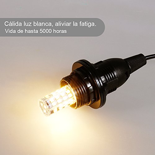 Anpro 8pcs E14 5W Tornillo blanco cálido LED Lámparas, 360 ° Ángulo de haz, no regulable, 360lm