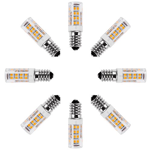 Anpro 8pcs E14 5W Tornillo blanco cálido LED Lámparas, 360 ° Ángulo de haz, no regulable, 360lm