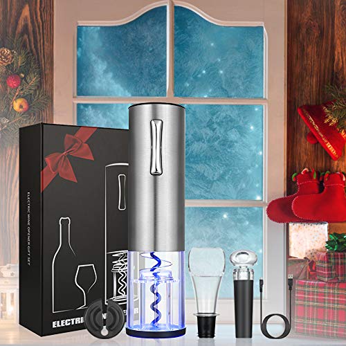 Anpro Sacacorchos Electrico Recargable para Botellas,Sacacorchos Profesional Automático de Vino,Abridor de Botellas Electrico,Kit Regalo de Vinos para Navidad