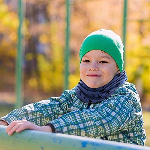 ANSUG 4 paquetes de calentador de cuello de algodón para niños, Ring Infinity Loop Pañuelo para el cuello Snood Bufanda Sombrero Bandana para niños niñas