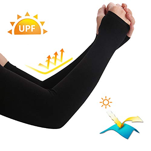 ANSUG 4 pares de mangas de brazo con protección UV, calentadores de brazo elásticos, transpirables, con pulsera repelente de mosquitos para hombres, mujeres, jóvenes, niños