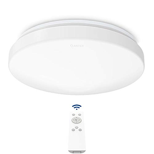 Anten 24W Plafón LED de Techo Regulable con Mando a Distáncia, Lámpara Techo Led Regulable para Dormitorio, Salon, Cocina (Ø275 x 95 mm)