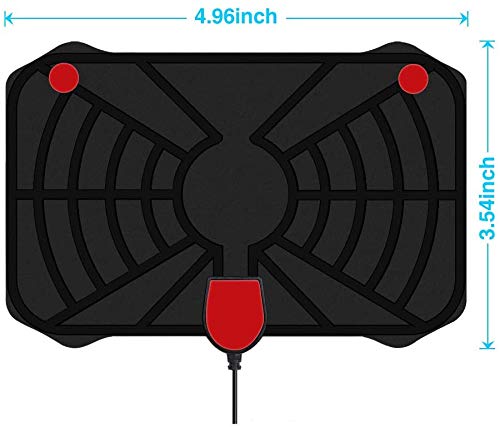 Antena de TV 2020 más Nueva 120 Millas de Tiempo de Funcionamiento Antena TNT en el Interior con Cable coaxial de 4 m de - VHF/UHF/FM Compatible con 4 K 1080p y Todos los televisores más Antiguos