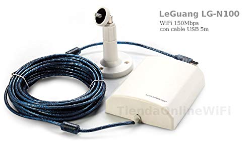 Antena WiFi de Exterior de Largo Alcance USB 150 Mbps con Adaptador Inalámbrico LEGUANG N100