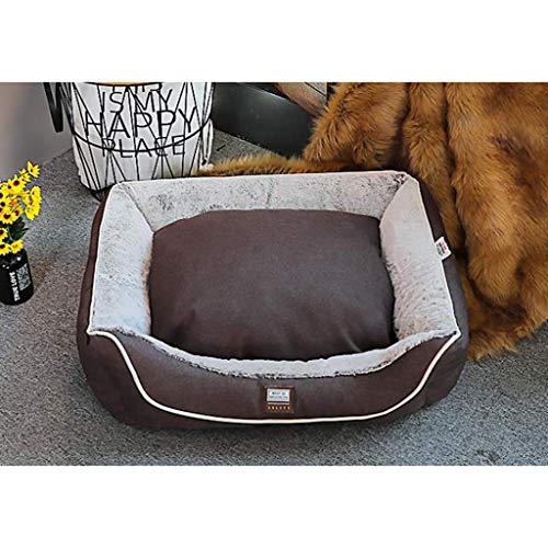 Antiadherente de pelo cuatro estaciones desmontable y lavable Mediana Caseta de Perro Pequeño perro mascota caliente colchón blando (Color: Marrón, Tamaño: XS) xuwuhz ( Color : Brown , Size : Small )