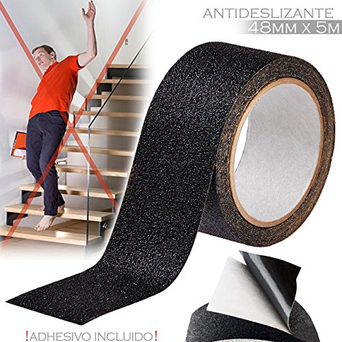 Antideslizante antideslizante seguridad cinta antideslizante adhesiva respaldados por cinta (negro), 10M