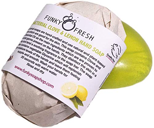 Antiséptico Clavo & Limón Jabón de Manos, 100% Natural & Hecho a Mano, 70g